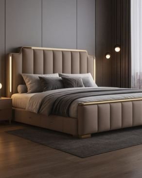 Stripe Design Bed - Amar Sofa Repair